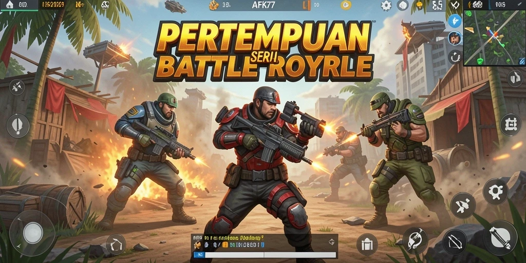 Tangkapan layar AFK77 menampilkan aksi medan perang yang mendebarkan.