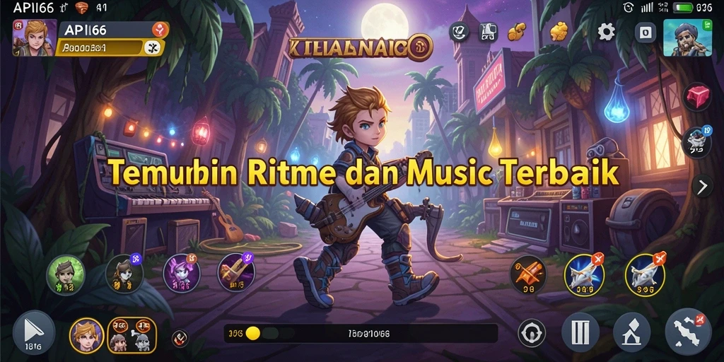 Tampilan screenshot gameplay API66 yang menarik dengan banyak lagu.