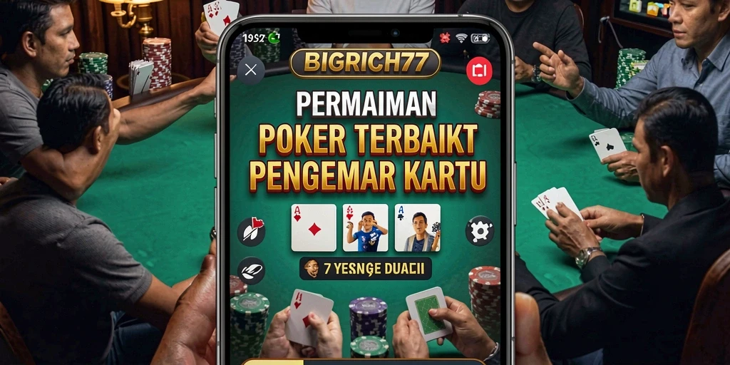 Tampilan gameplay seru dalam permainan Poker BIGRICH77.