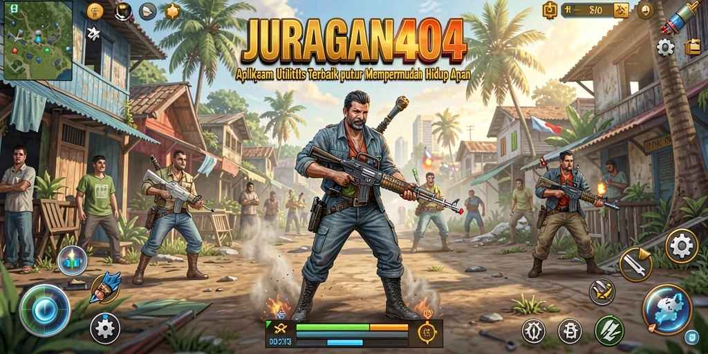 Tampilan antarmuka utama JURAGAN404 menampilkan berbagai alat utilitas.