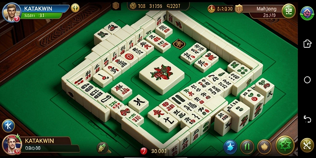Screenshot gameplay KATAKWIN yang menunjukkan keseruan bermain Mahjong.