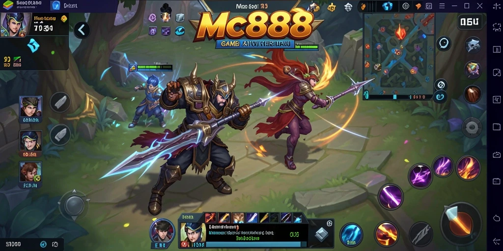 Tangkapan layar gameplay MOBA yang menegangkan di MC888.
