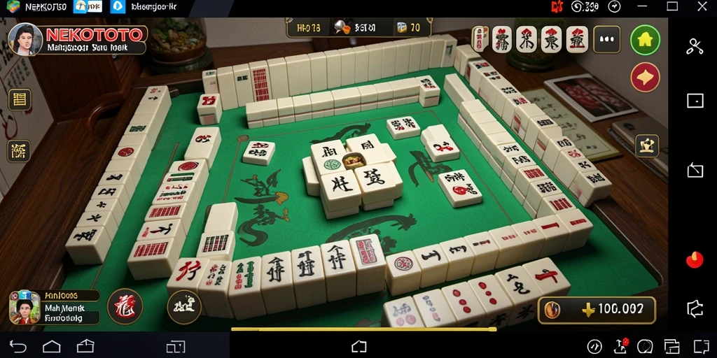 Screenshot gameplay <strong>NEKOTOTO</strong> yang menampilkan serunya bermain Mahjong.