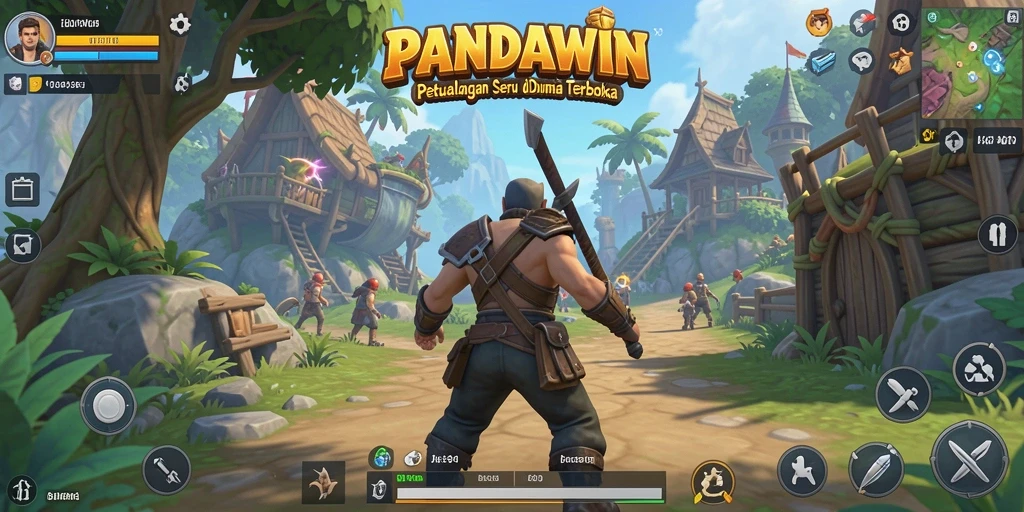 Tangkap aksi seru dalam dunia terbuka PANDAWIN dengan grafis memukau.
